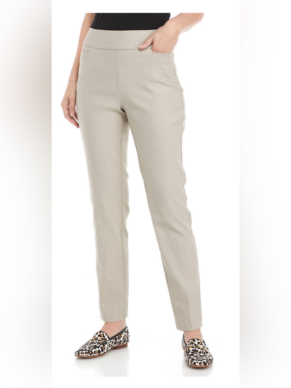 Kim Rogers Women's Straight Leg Trousers - Beige
